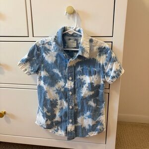 Crewcuts Blue Chambray Tie-Dye Shirt Size 4-5 Years